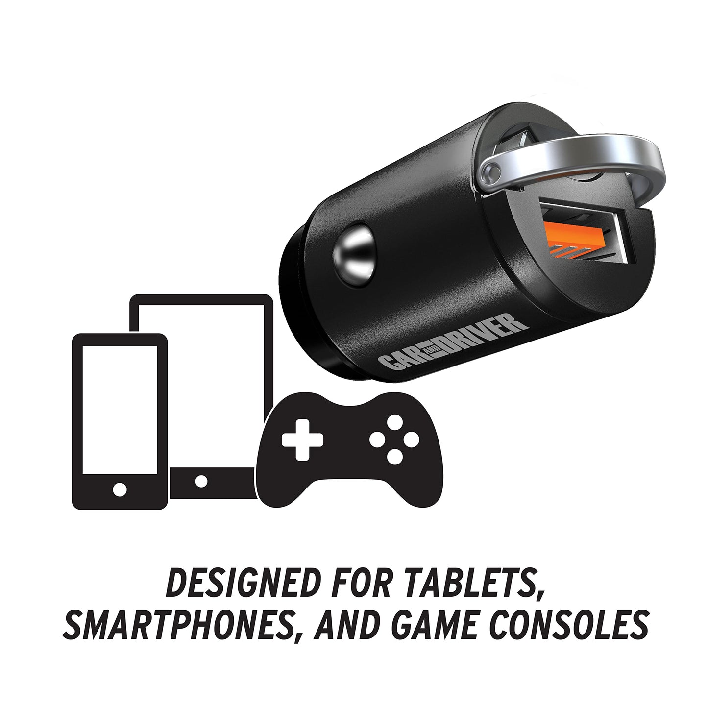 Car and Driver USB Car Charger 30W Fast Charging Car Charger Adapter USB-A QC3.0, Cigarette Lighter Adapter USB Charger 12V, Compatible with iPhone