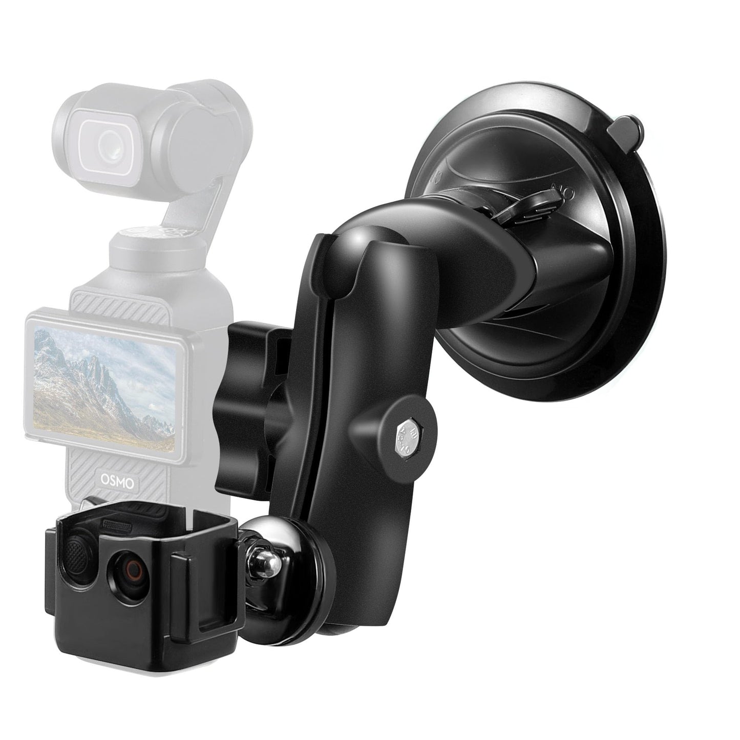 Upgraded Pocket 3 Suction Cup Mount, Car Windshield Window Dash Holder Kit with Expansion Adapter for DJI Osmo Pocket 3, Insta360 X5 X4 X3, DJI Osmo