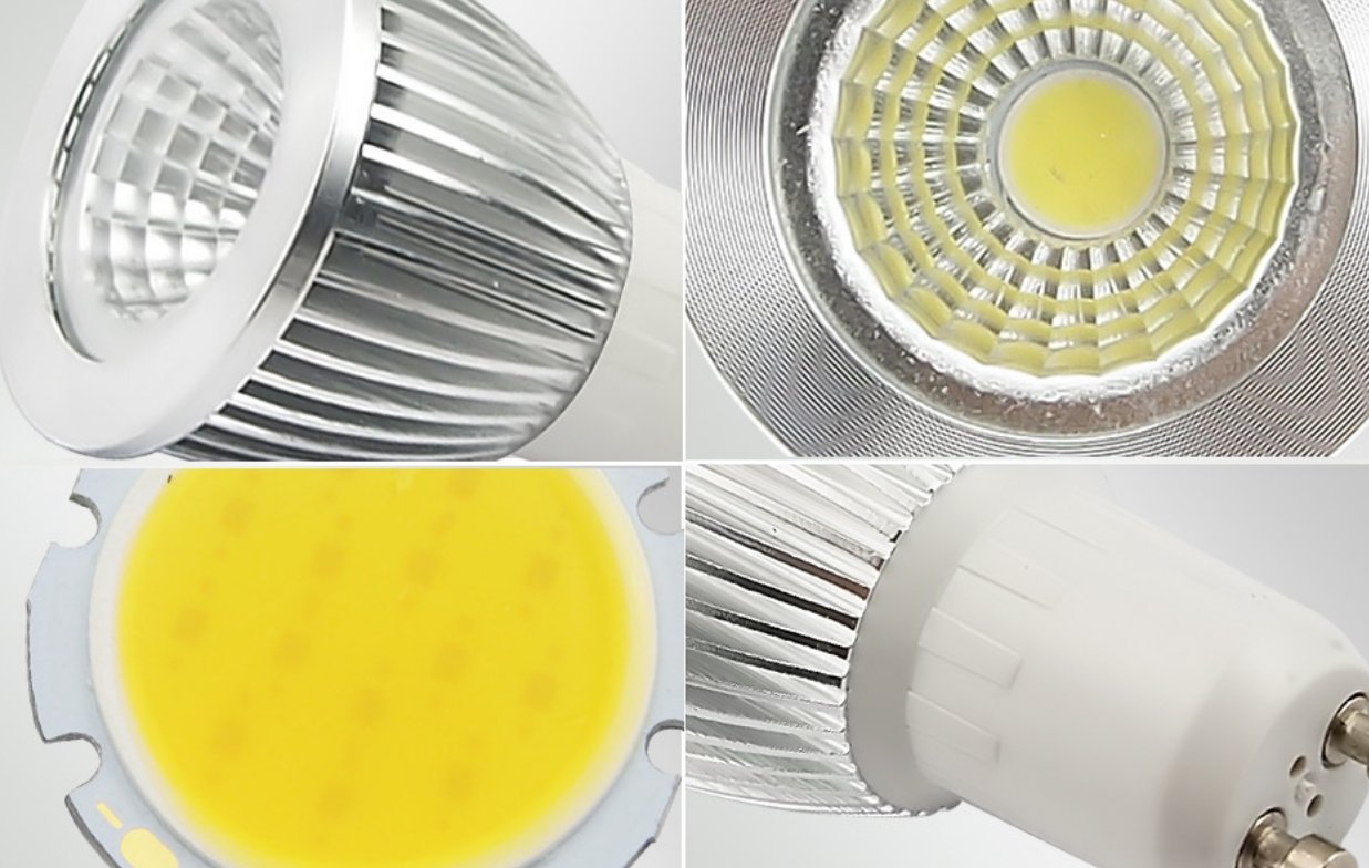 GU10 LED Bulbs GU10 5W COB LED Bulbs GU10 Base 5W 110V 6000K Daylight White Not Dimmable Spotlight Bulb for Landscape Lighting Track