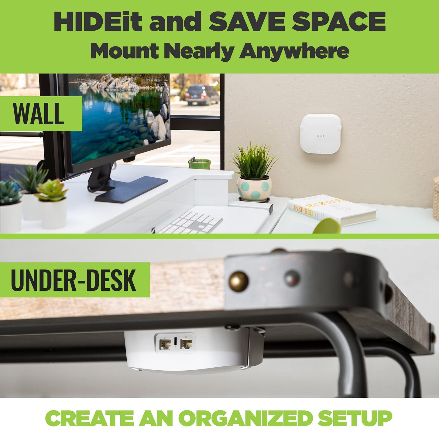 HIDEit Mounts EPro 6E Wall Mount for Eero Pro 6E Mesh Wi-Fi Router - American Company - Steel Wall Mount Compatible with Eero Pro 6E - Not Compatible