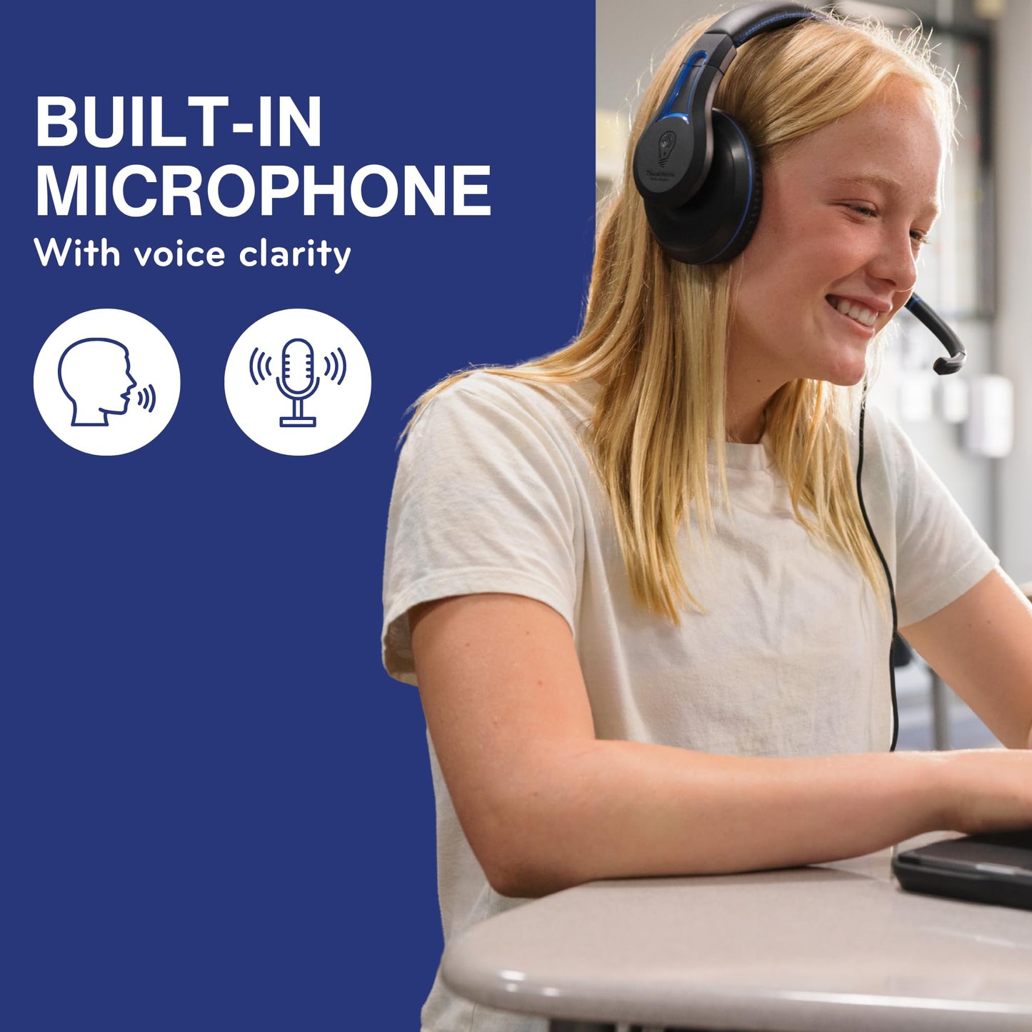ThinkWrite Technologies / TWT Audio Duro, TW210 (2nd Gen) | Premium Over-Ear Wired Black Headset with Noise Reducing Microphone (3.5mm Jack)