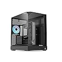 APNX V2 Black ATX Case - X-Pand Flow Dual Airflow, 3-Side Tempered Glass, 360mm AIO & Reverse BTF Motherboard Support, 4×140mm Fans, 160mm Fan Slots