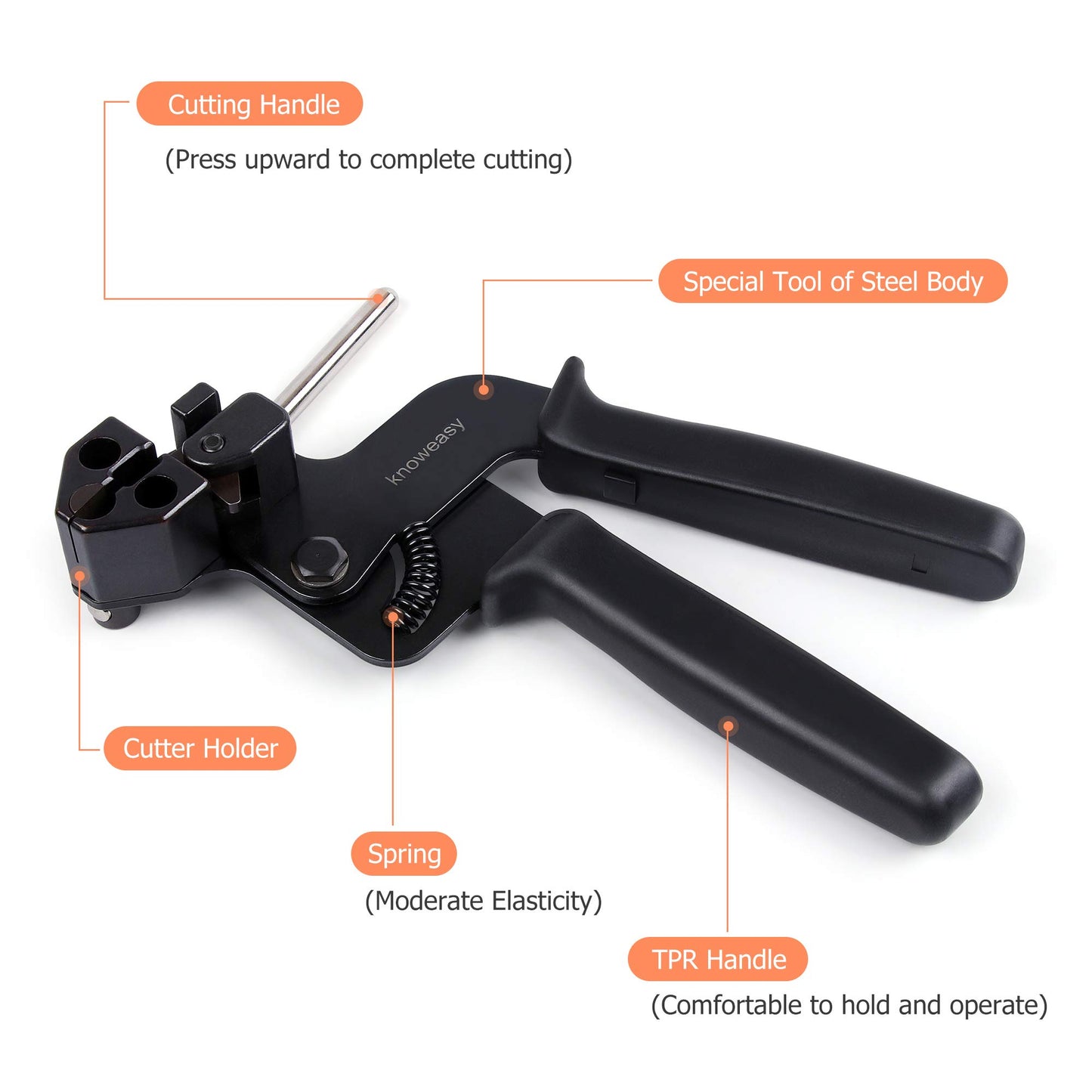 Knoweasy Stainless Steel Cable Tie Gun, Cable Tie Tool and Zip Tie Tool Ideal for Home, Office, and Industrial Use