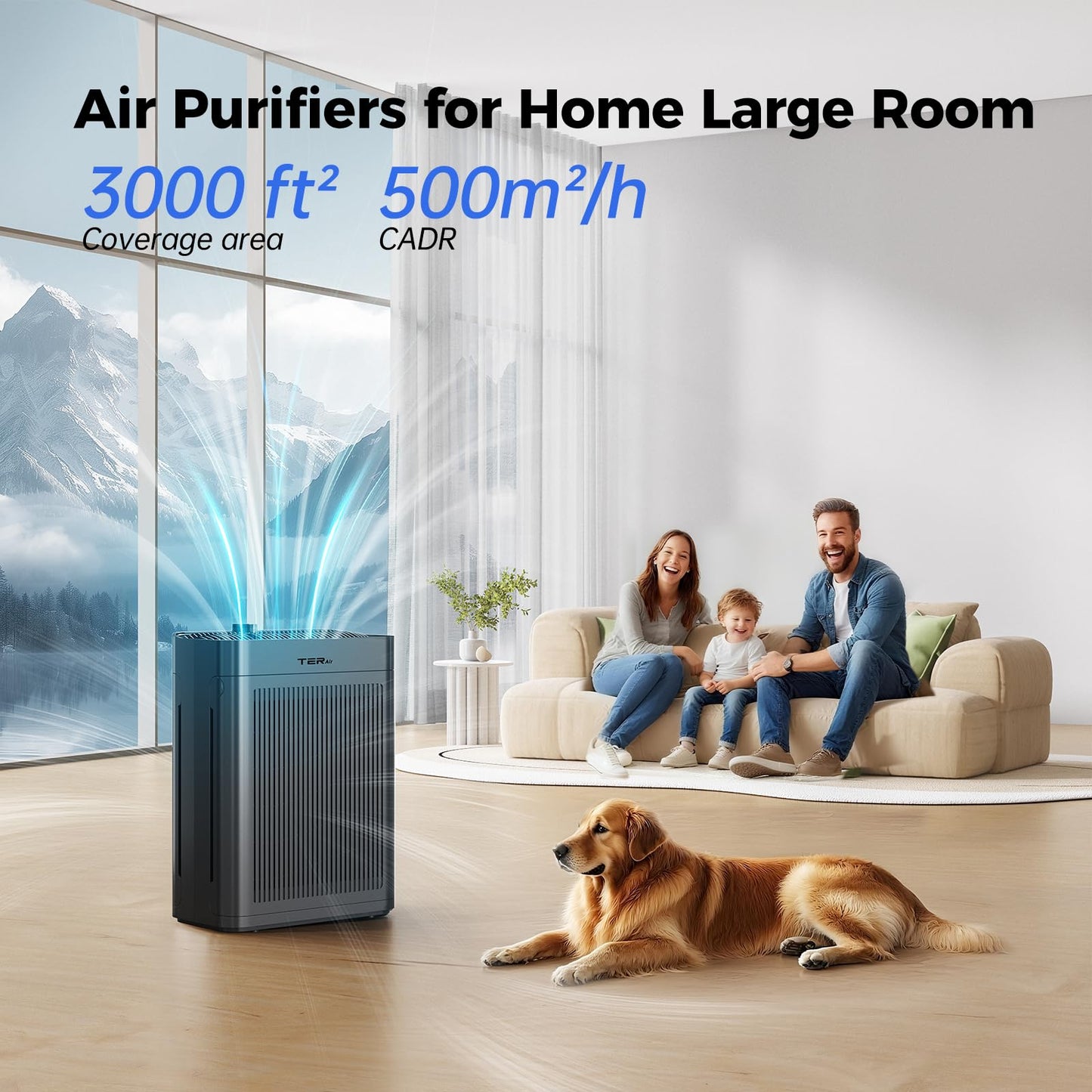 TER Air Purifiers for Home Large Room Bedroom with HEPA Washable Pre-Filter