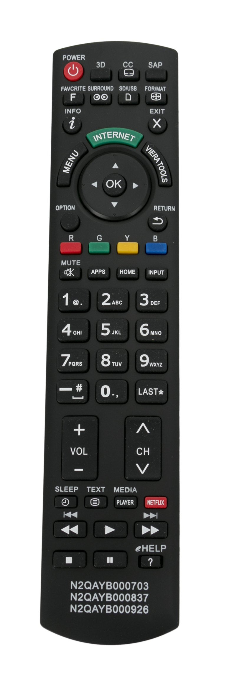 New N2QAYB000703 N2QAYB000837 N2QAYB000926 Remote Control fits for Panasonic TV TCL47WT50X TCL55DT50 TC-L55DT50 TCL55ET5 TC-L55ET5 TC-L55LE54