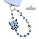 Phone Charm with Beaded Crystals, Anti-Theft Phone Strap, Hands-Free & Detachable Cellphone Lanyard, Cellphone Chain Wristlet with Tether Tab, Charms