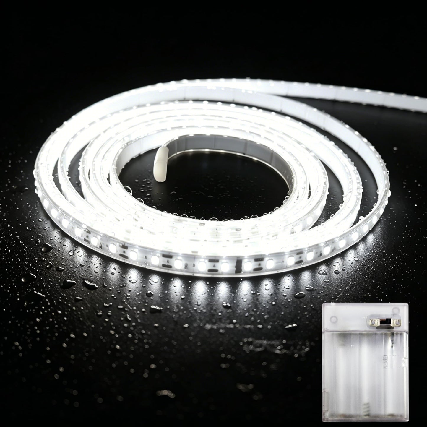 XINGZHI Waterproof Battery Powered LED Strip Lights for Home Kitchen Bedroom TV Backlighting Waterproof, Powered by 3 AA Batteries, Soft and Flexible