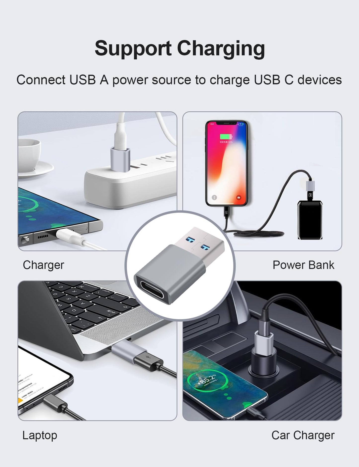 ROTOPATA 4 Pack USB 3.0 to USB C Adapter, 5Gbps USB A Male to Type C Female Adaptor Charger Converter for iPhone 12 13 14 15 Plus Pro Max, iWatch 8…