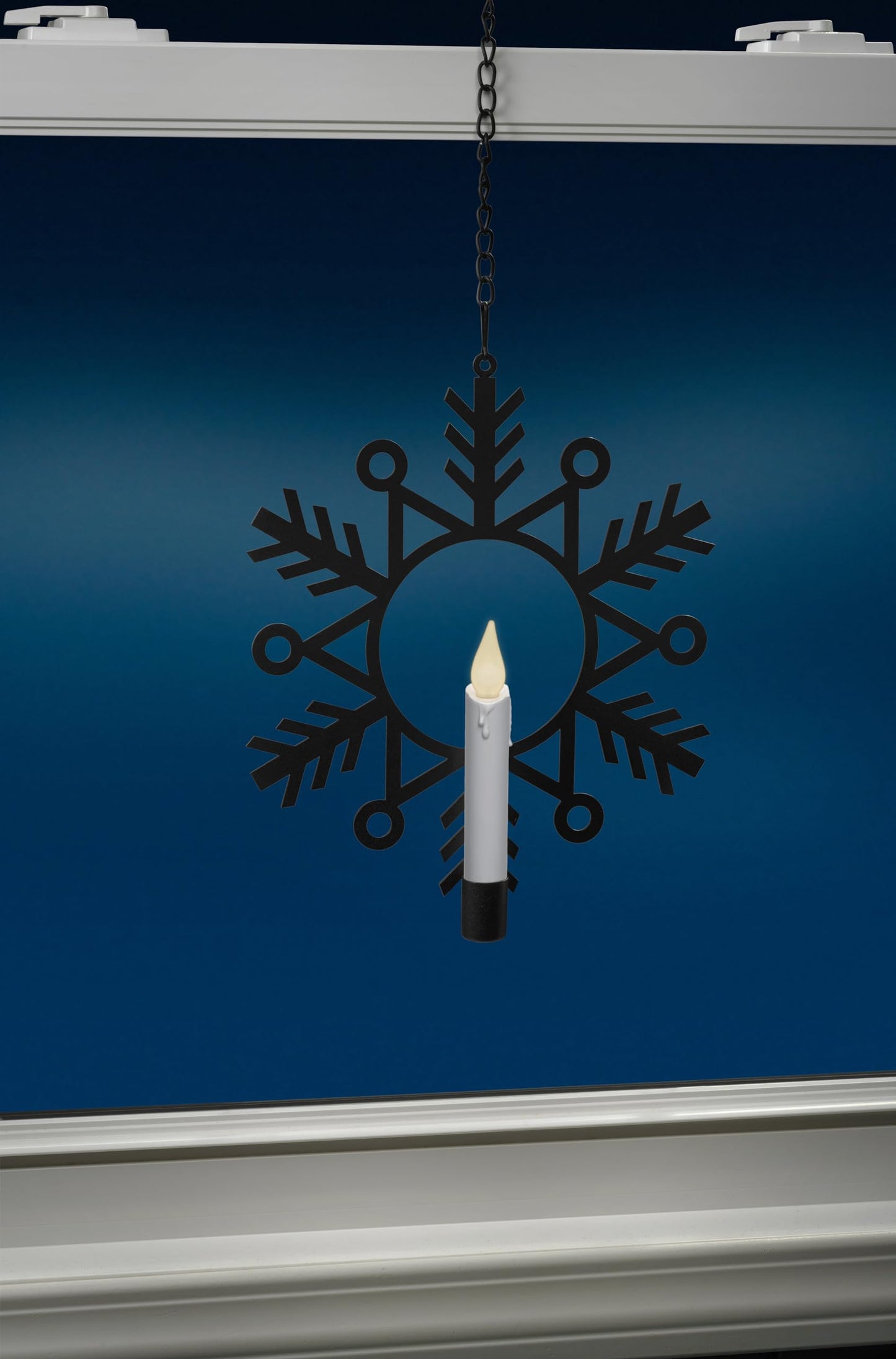 Xodus Innovations CW1510A 4 Battery Powered Metal Snowflake Window Wreaths with Hot Spot Flameless Candle Light and Automatic Timer