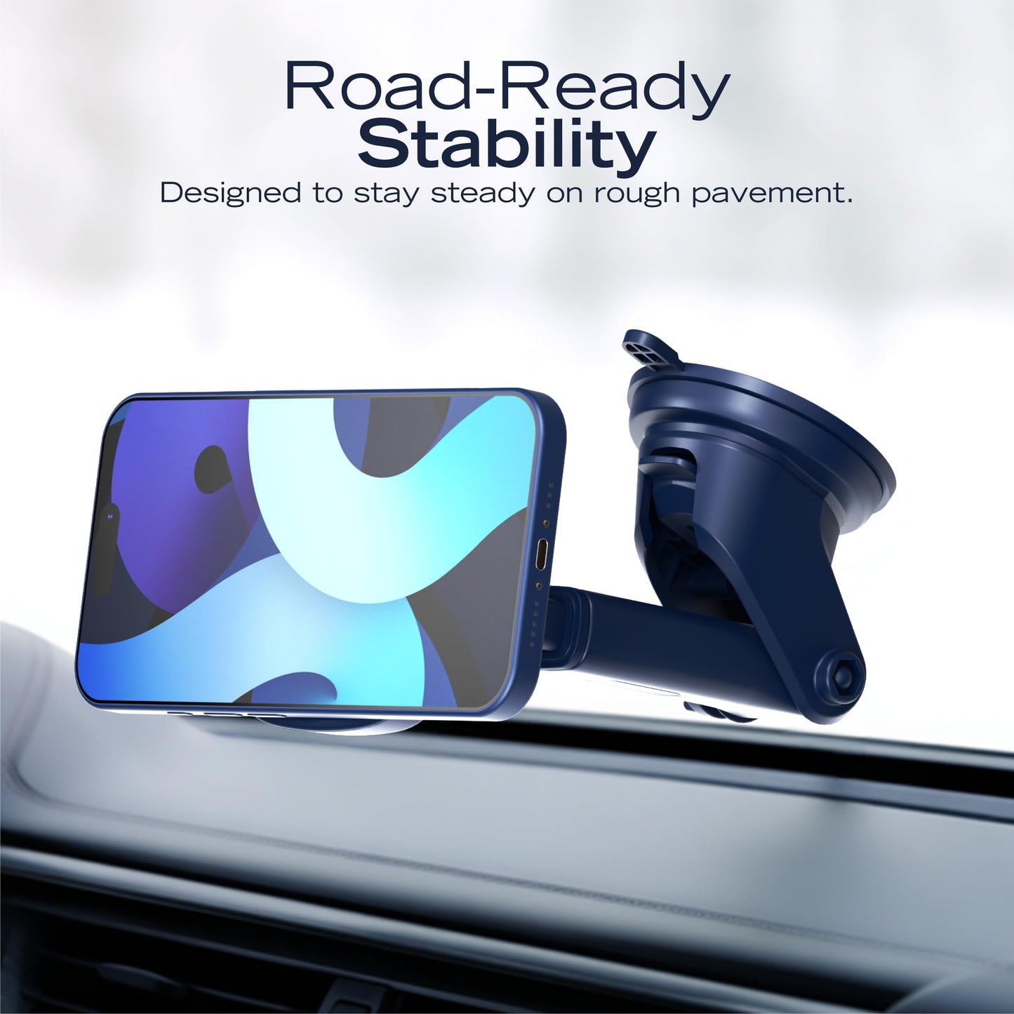 Nautica PH120 Universal 3-in-1 Magnetic Car Phone Holder for iPhone, Android, Samsung, Google, Huawei & Nokia Smartphones, Clip-On & Suction Cup Phone