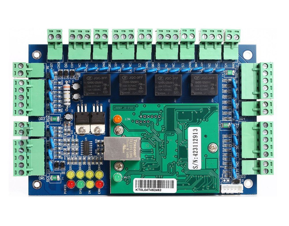 MENGQI-CONTROL Professional 4 Doors TCP/IP Network Wiegand 26/34 bit Access Control Board Panel Access Controller