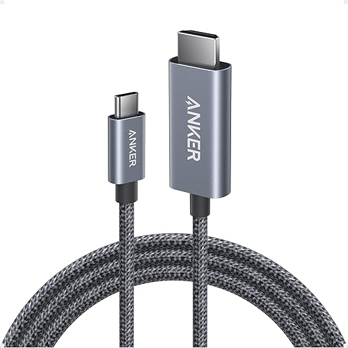 Anker HDMI Cable, 4K@60Hz Ultra-Fast Nylon-Braided USB C to HDMI Cord with Advanced Shielding, Thunderbolt 5/4/3, for MacBook, iPad, iPhone, HD TV