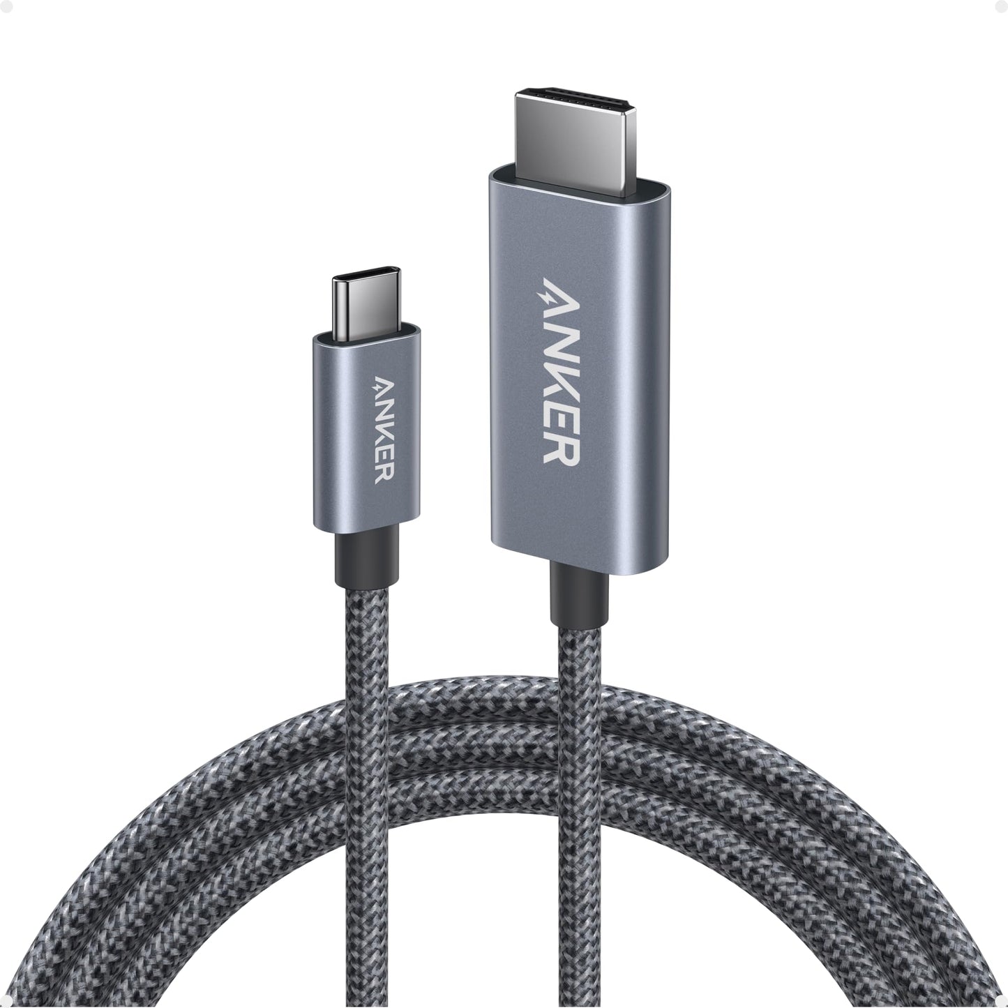 Anker HDMI Cable, 4K@60Hz Ultra-Fast Nylon-Braided USB C to HDMI Cord with Advanced Shielding, Thunderbolt 5/4/3, for MacBook, iPad, iPhone, HD TV