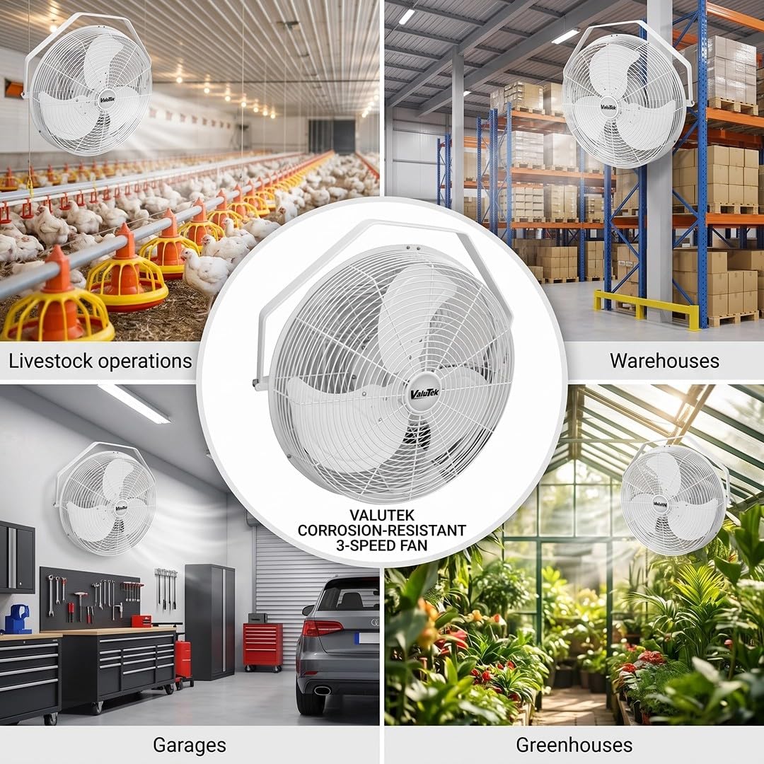 FarmTek Corrosion-Resistant 3 Speed Fan - (14 inches, Wall/Ceiling Mount)