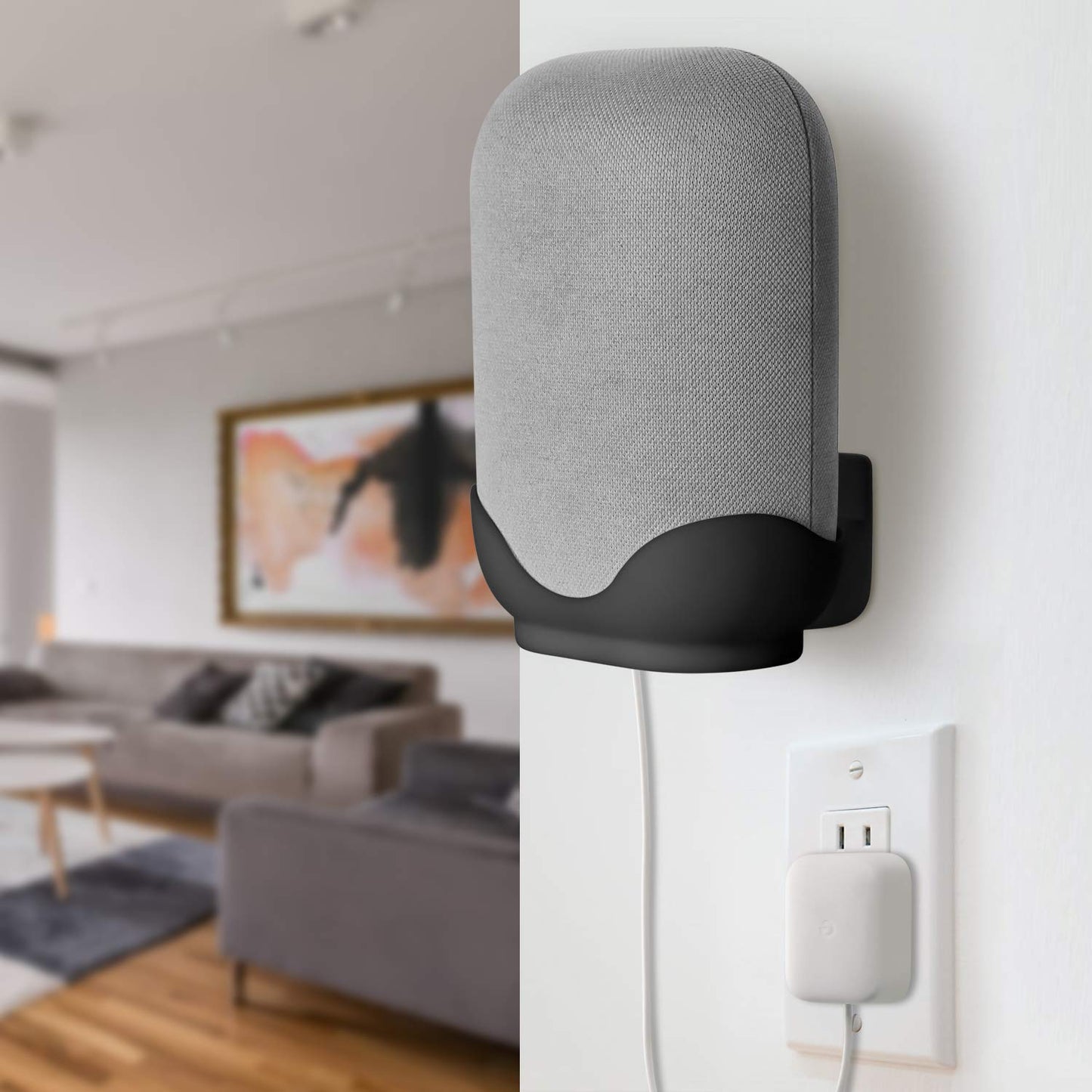 2 Pack Wall Mount Compatible with Google Nest Audio Speaker,Built in Cord Management Easy Install,Stable Stand Google Nest Audio Smart Speaker Holder