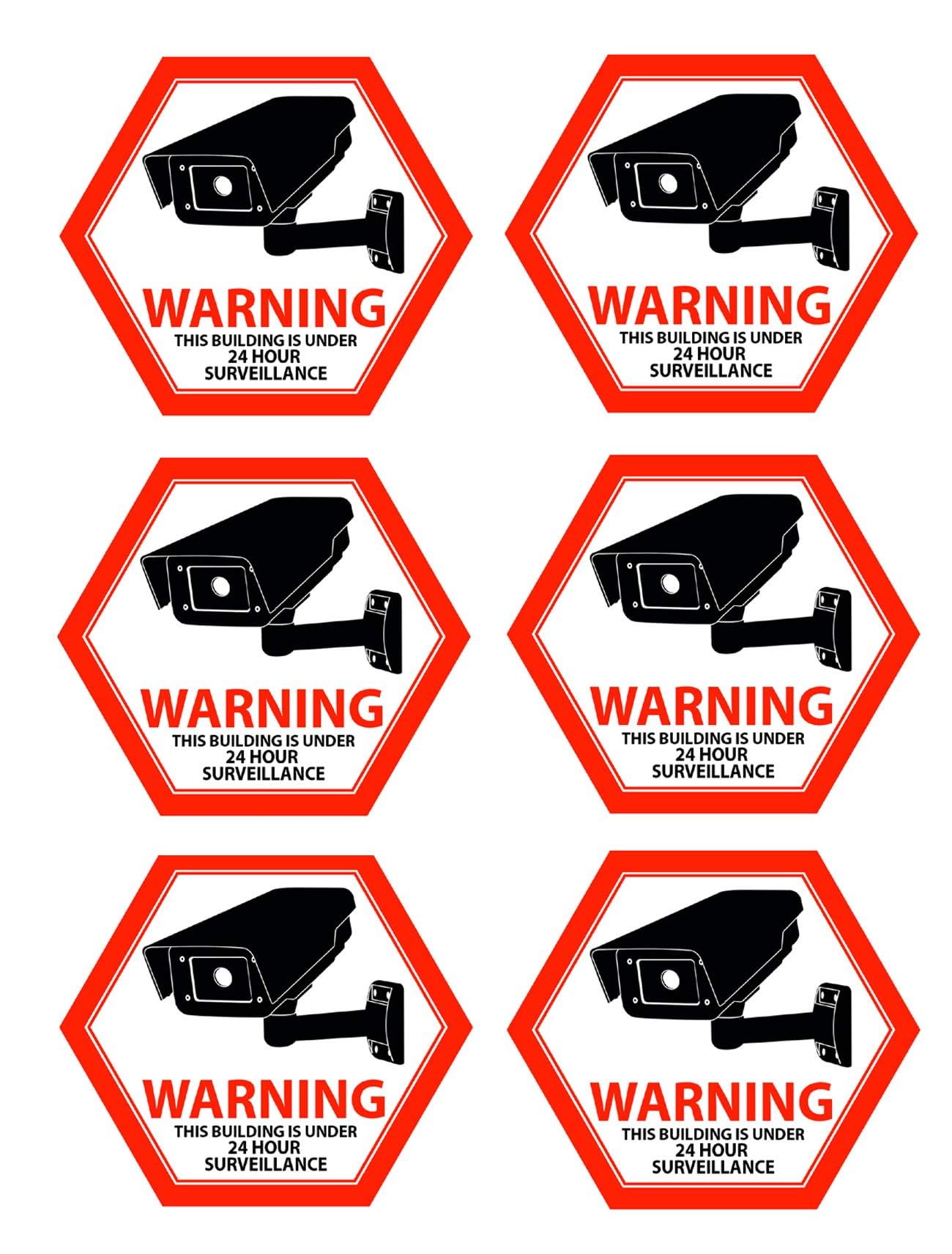 Mandala Crafts Front Adhesive Security Camera Stickers Signs Video Surveillance CCTV Stickers - 6 Indoor Outdoor on Camera Decals for Windows, Doors