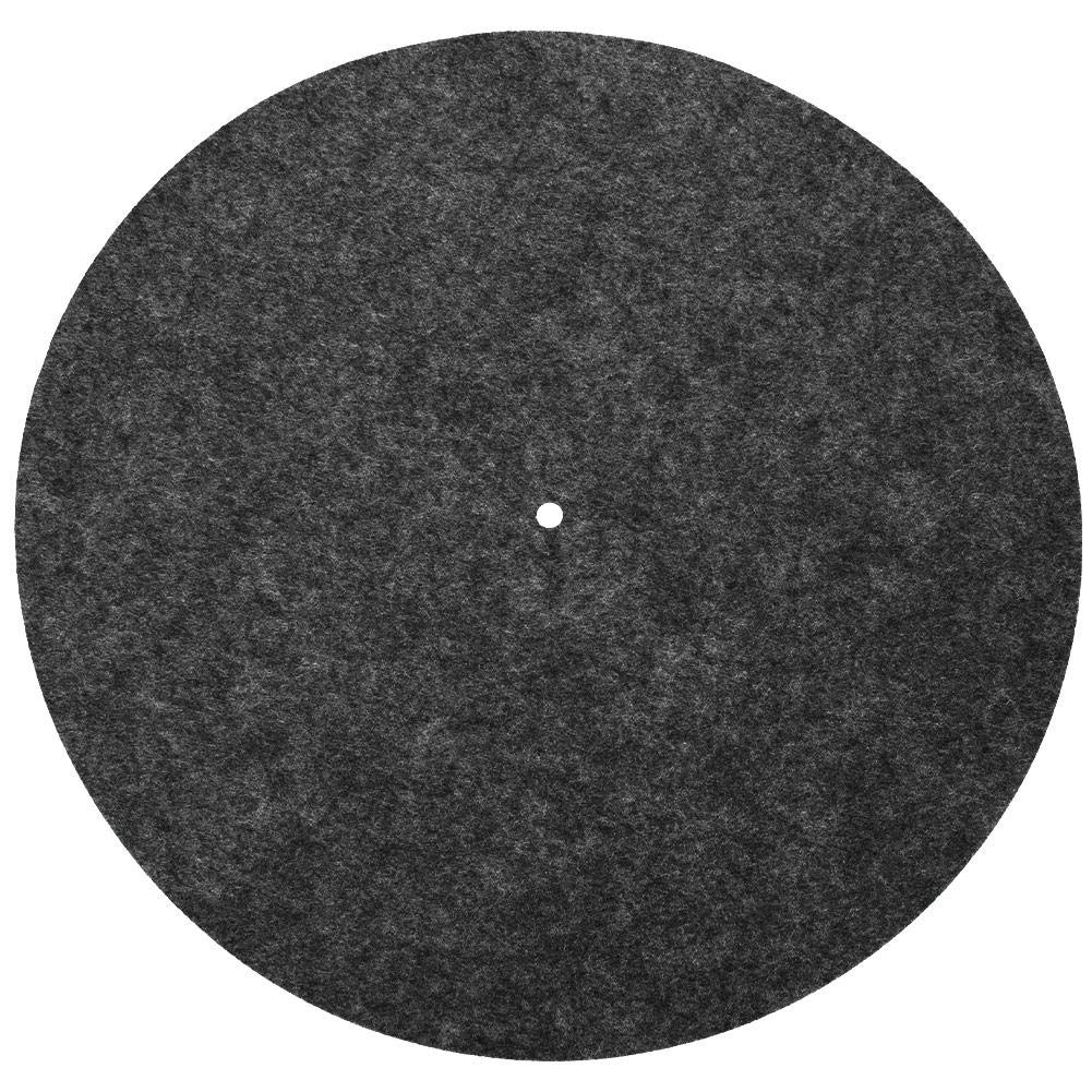 Turntable Platter Mat, Wool Anti-Vibration Turntable Cushion Pad for Record Players Pad Accessory(Black)