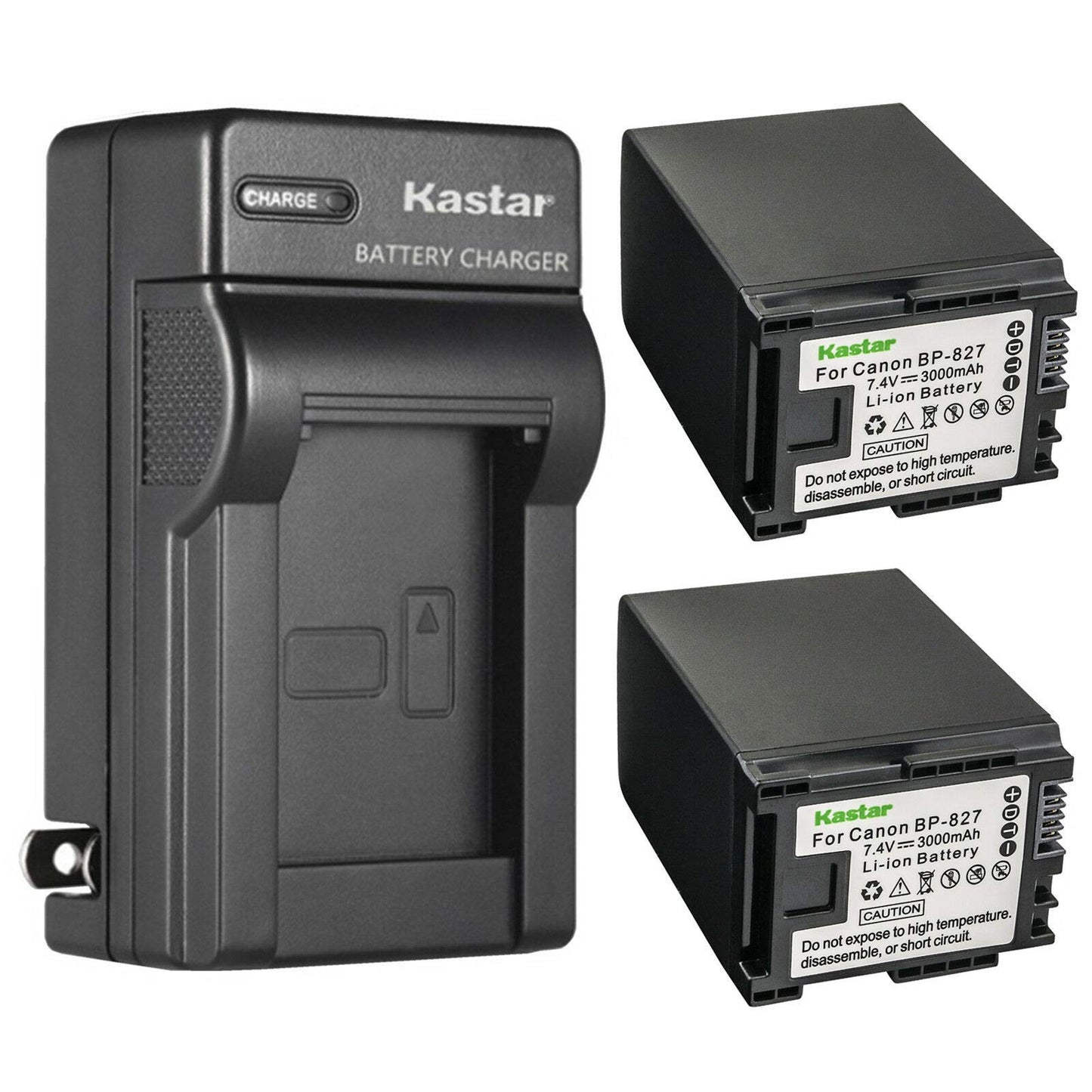 Kastar 2-Pack Battery and AC Wall Charger Replacement for Canon VIXIA HF100, VIXIA HF200, VIXIA HG30, VIXIA XA10 XA10 HD, FS10 Flash Memory Camcorder
