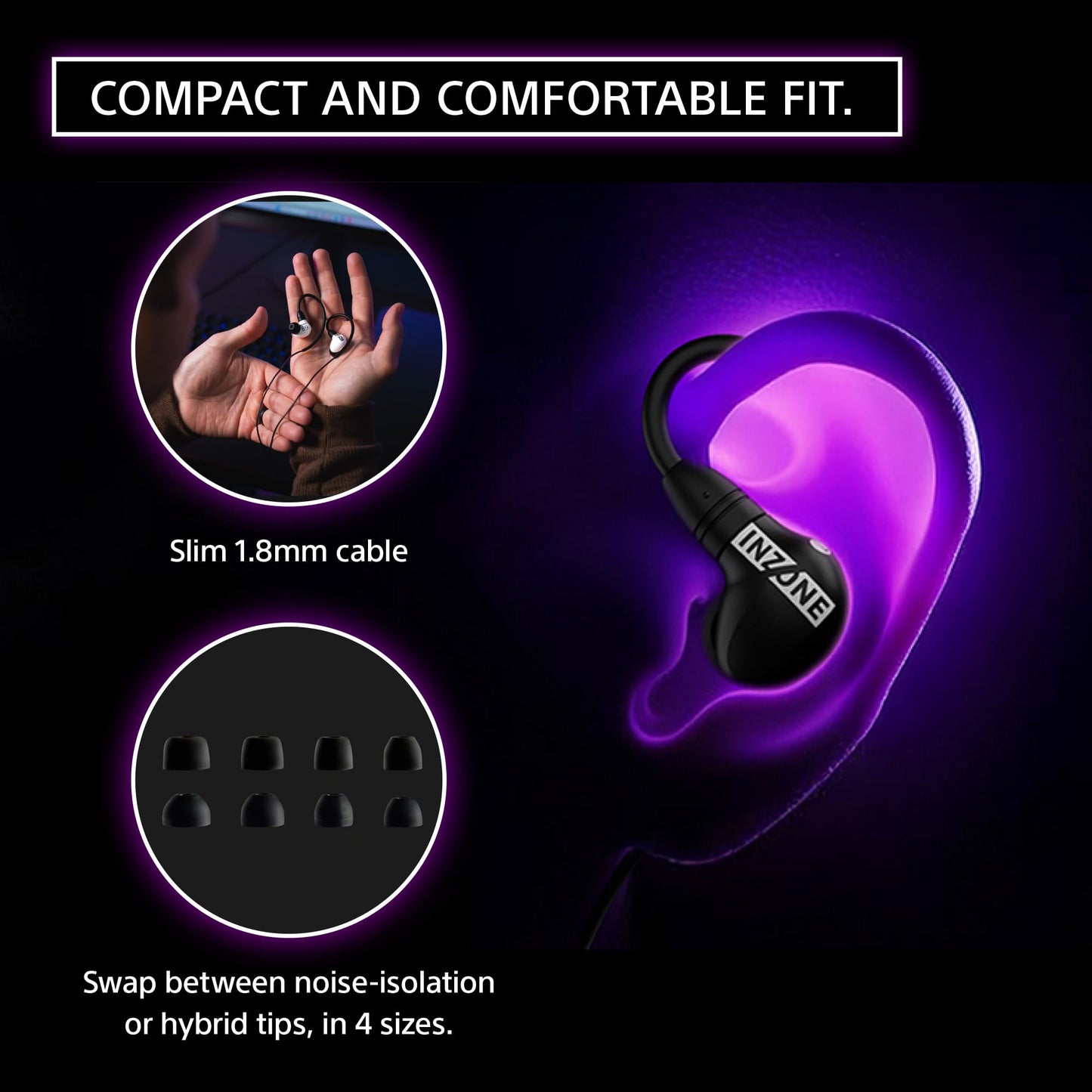 Sony INZONE E9 Wired in-Ear Monitor for Gaming, Tuned for FPS Games, Sound Isolating Earbuds, Comfortable Fit, Low Profile Design, 360 Spatial Sound…