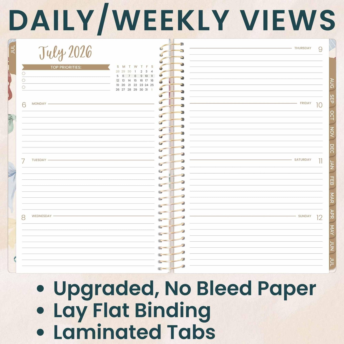 bloom daily planners 2025-2026 (8.5" x 11") Academic Year Day Planner (July 2025 - July 2026) - Weekly & Monthly Dated Agenda Organizer with Stickers