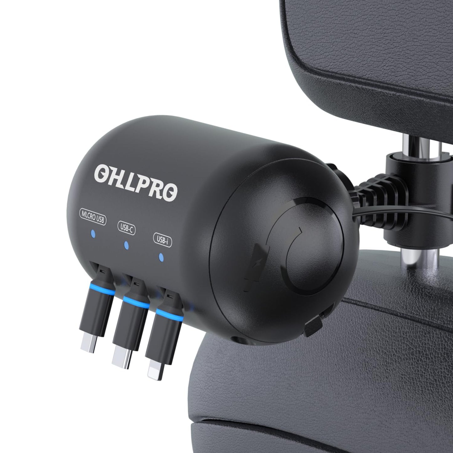 OHLPRO Multi Car Retractable Backseat 3 in 1 Car Charging Station Box Compatible with All Phones | iPhone | Samsung | Uber Taxi Lyft Turo Ride Share