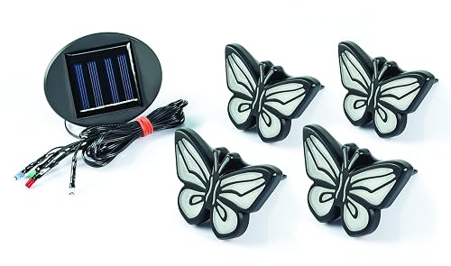 IdeaWorks Butterfly Lights-Sets of 4-Solar Powered-Automatically Turns On at Dusk & Off at Dawn-Space Each Light up to 32”-Easy Installation
