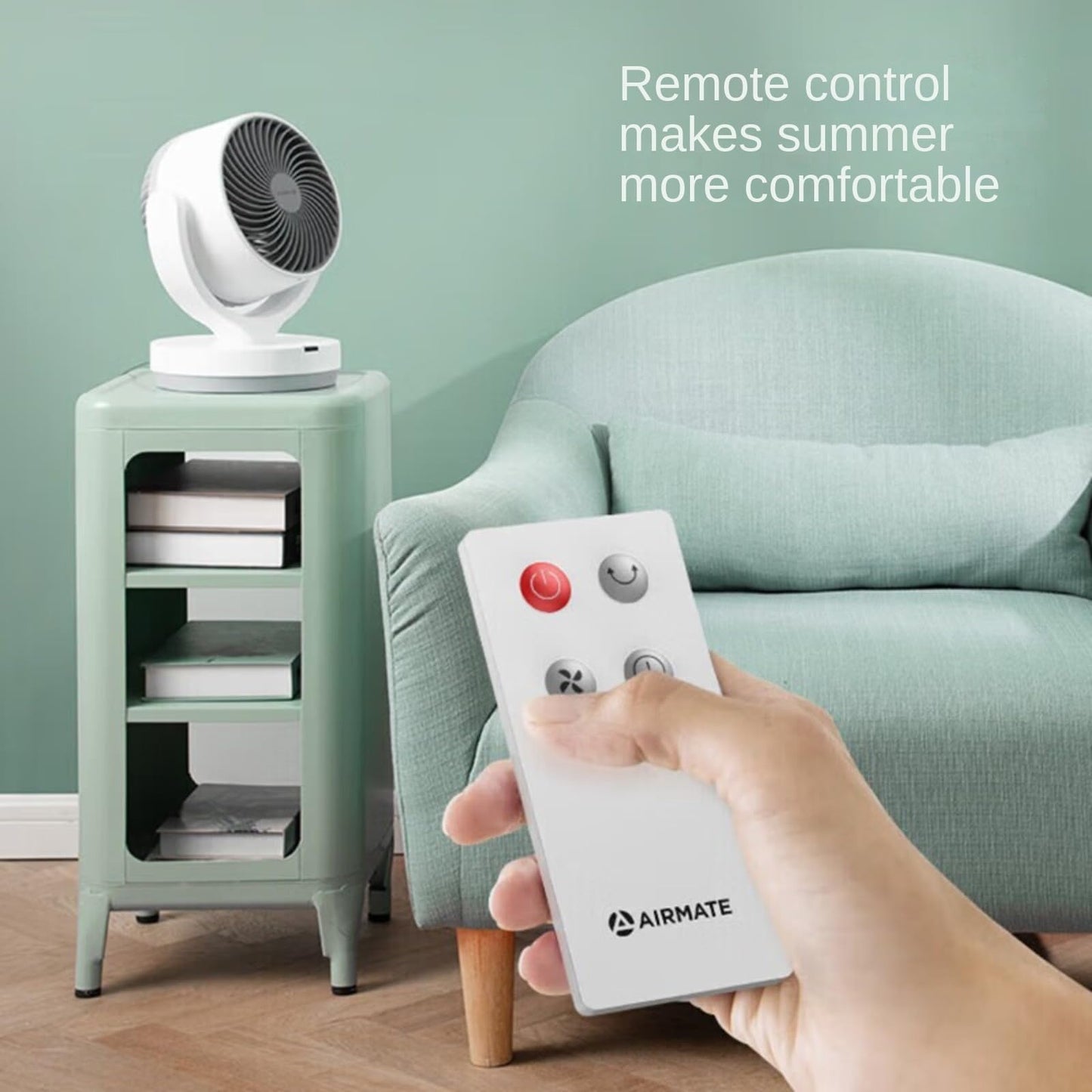 YMIRUN Air Circulator Fan for Home - 3D Oscillating Desk Fan with Remote, Ultra Quiet, 8m Long Range, Energy Efficient Cooling Fan for Bedroom