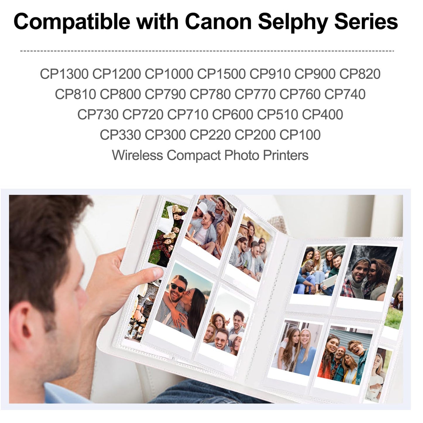 Compatible with Canon Selphy CP910/CP820/CP1200/CP1300/CP1500 Photo Printer?KP108/RP108 - Cartridge Refill & Photo Paper Set,Dye Sublimation,Vibrant