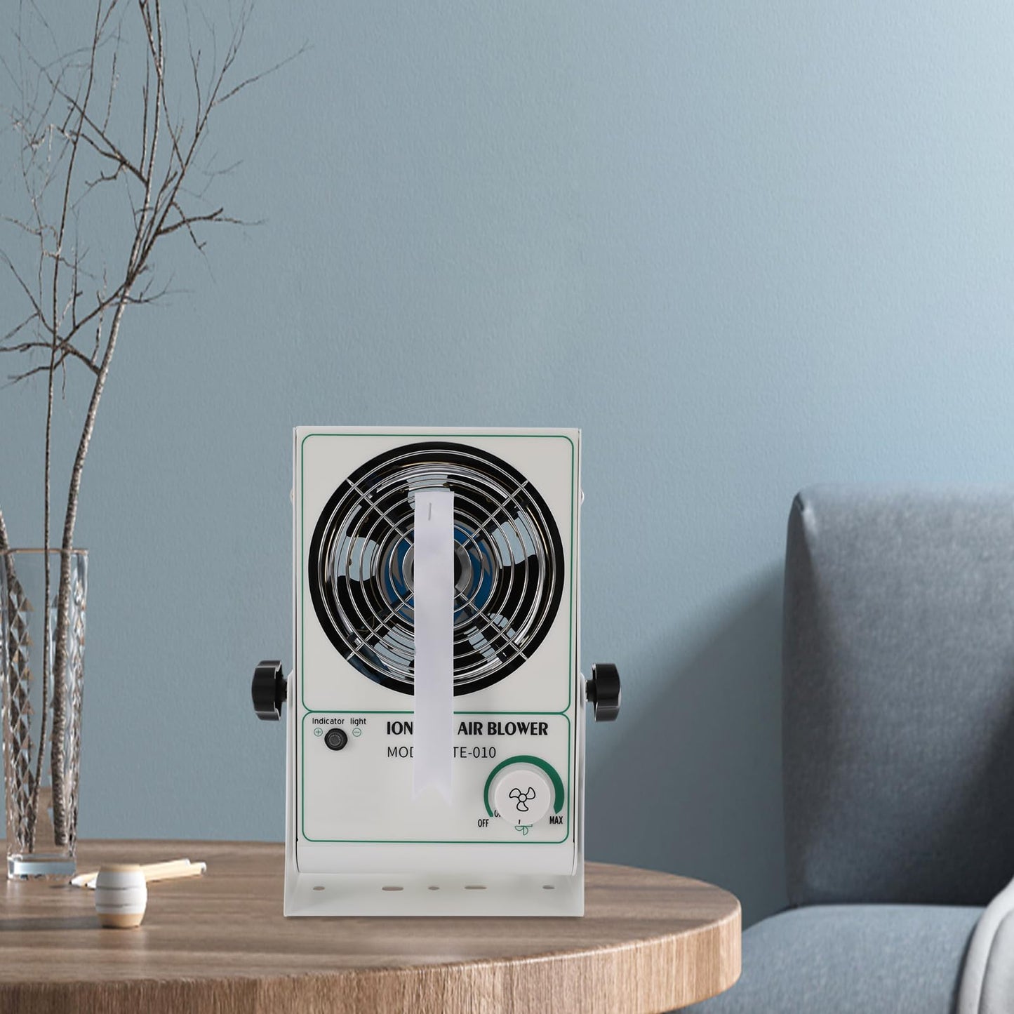 Josbuynls Ionizing Air Blower Fan, 110V 60Hz Anti Electrostatic Ion Blower 45~110CFM 0.25A Static Electricity Elimination Eliminator Fan Adjustable