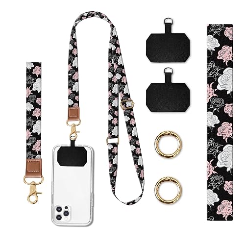 DARUIXZ Phone Lanyard Crossbody Wrist Strap, Universal Adjustable Neck Strap for Phone Case Keys ID Badges, Phone Accessories Travel Essential