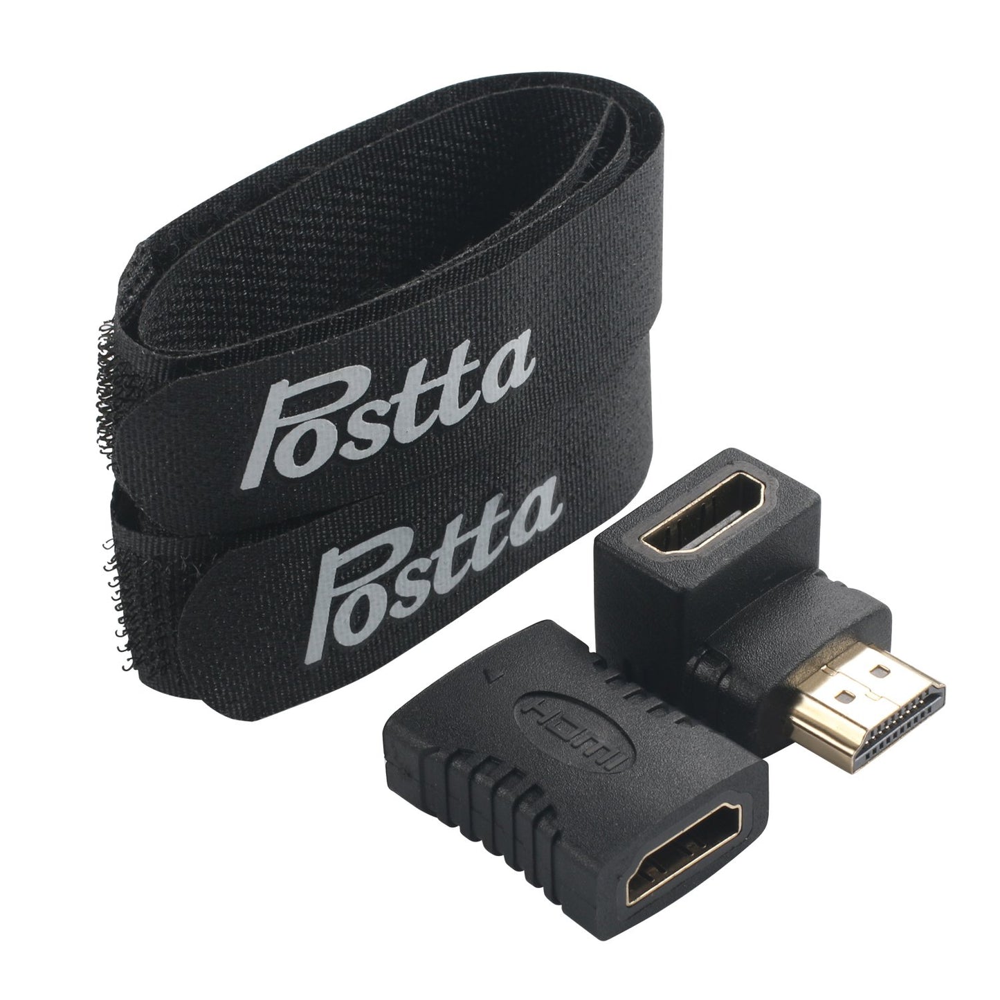 Postta HDMI Cable 75 Feet with Built-in Signal Booster HDMI 2.0V Cable with 2 Piece Cable Ties+2 Piece HDMI Adapters Support 3D,1080P,Ethernet,Audio