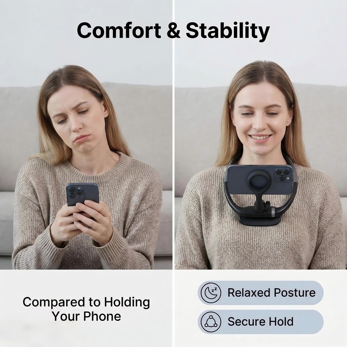 Hosann Century Cell Phone Stand,Magnetic Neck Phone Holder, Flexible Gooseneck 360° Rotation Adjustable Phone Holder Universal Multi-Functional Phone