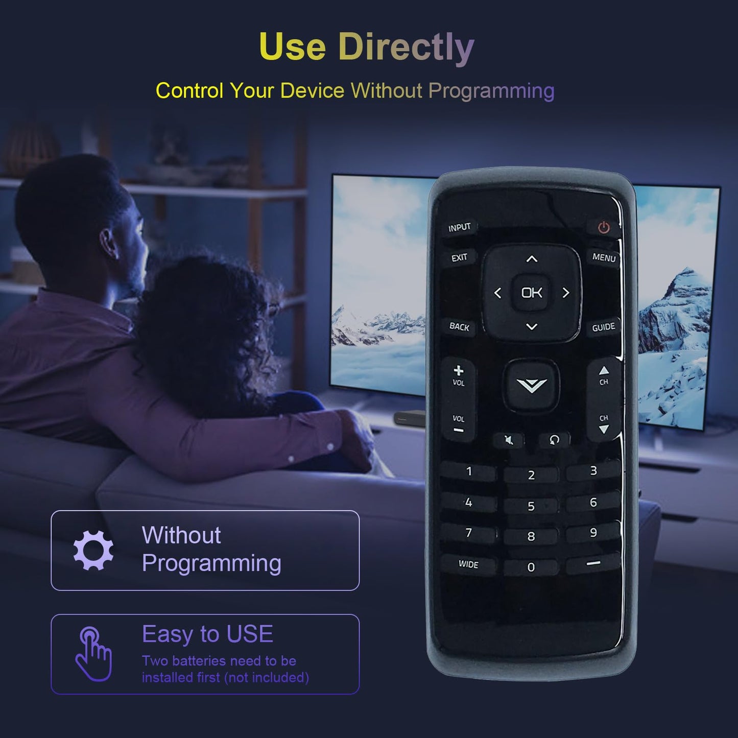 XRT020 Replace Remote fit for VIZIO LED TV D32hn-E0 D43n-E1 D32hn-D0 E280-B1 D32hn-E1 D39hn-E0 D60n-E3 D50n-E1 D28h-C1 D32h-C0 D32-D1 D24-D1 D24hn-D1