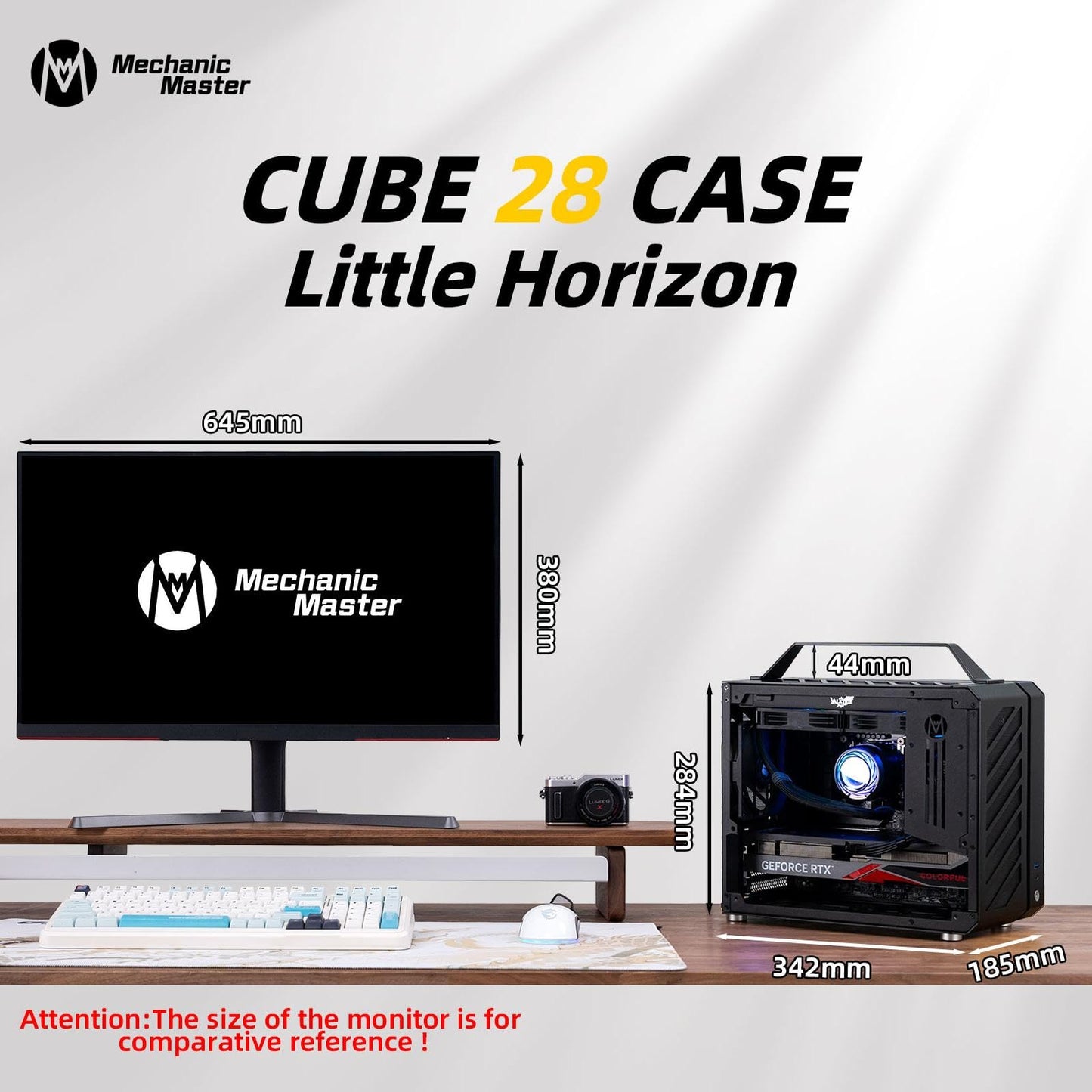 Mechanic Master Cool Cube Series C28 Matx/Itx Case/Alumium/Steel/Water-Cooling/Temered Glass Small Form Factor Computer Case (Elegant Black)