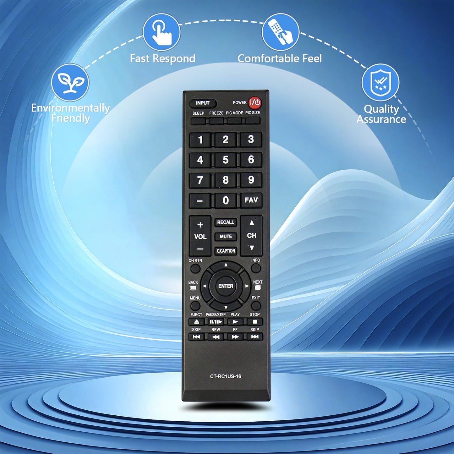 Beyution CT-RC1US-16 Replacement Remote Control Fit for Toshiba TV 43L310U 43L420U 49L310U 49L420U 55L310U 65L350U 19AV600U 19AV600UZ 19C100 19C100U