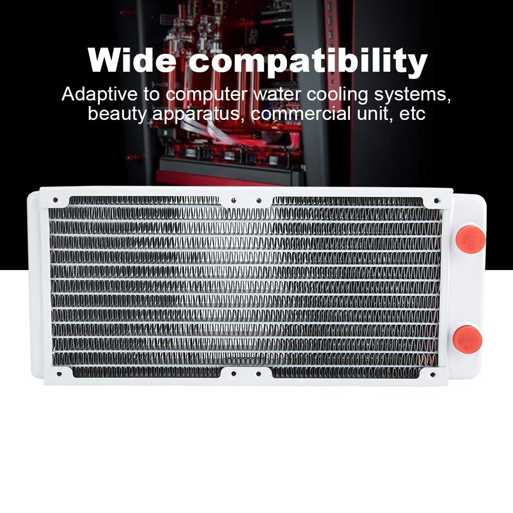 240mm Water Cooling Radiator for PC - White Copper Heat Sink with 12 Pipes, Easy Install Computer Water Cooling System for Gaming PCs