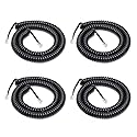 Uvital Telephone Phone Handset Cable Cord, Coiled Length 1.2 to 8.5 Feet Uncoiled Landline Phone Handset Cable Cord RJ9/RJ10/RJ22 4P4C(Black,4 PCS)