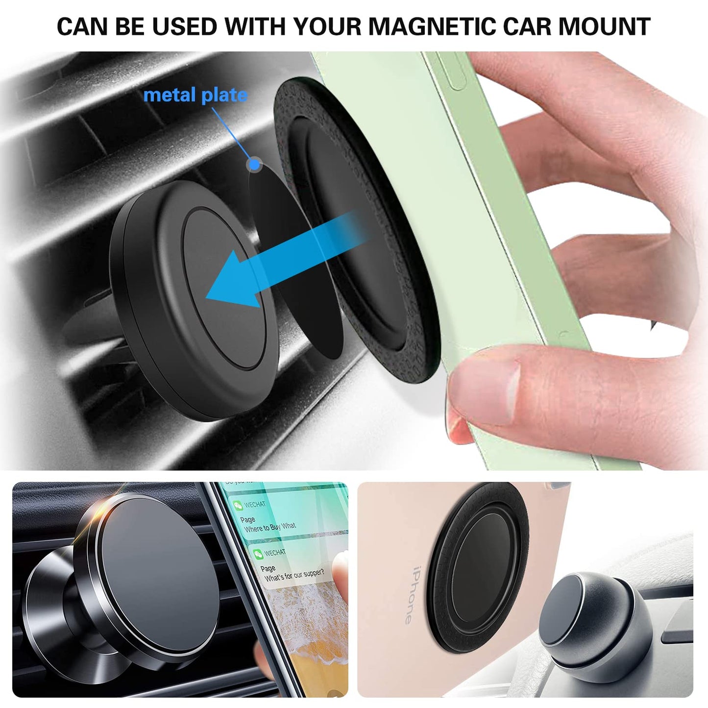 Lendouble Magnetic Disk Base for Magsafe Accessories, Removable Magnet Plate Compatible with iPhone 16/15/14/13/12 Pro Max Mini & Mag Case, Non