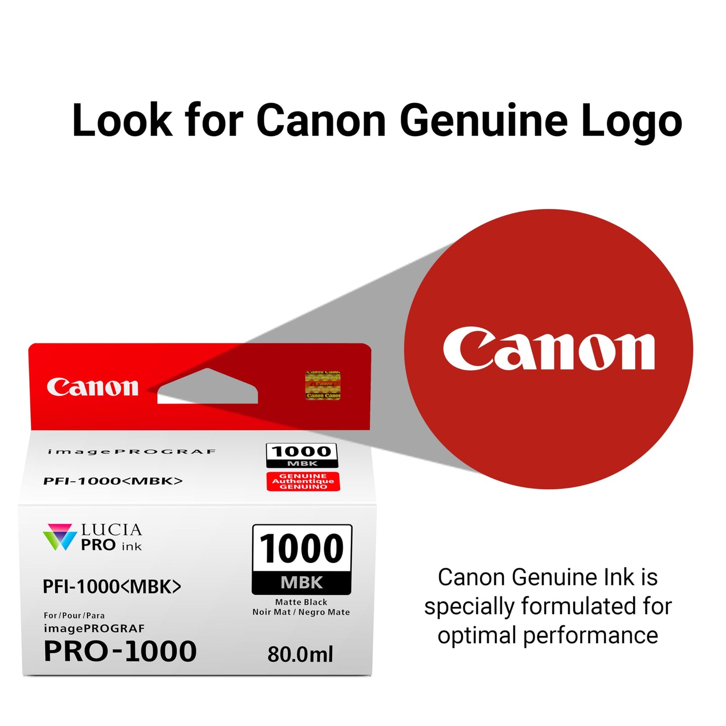 Canon PFI-1000 Genuine Matte Black Ink Tank, Compatible with ImagePROGRAF PRO-1000 Printers