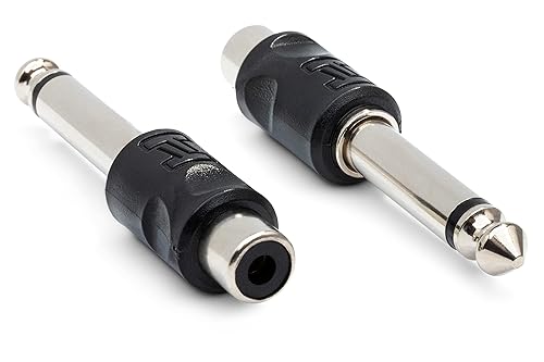 Hosa GPR-101 Adaptors, RCA to 1/4 Inch TS, 2 Pieces
