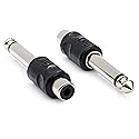 Hosa GPR-101 Adaptors, RCA to 1/4 Inch TS, 2 Pieces