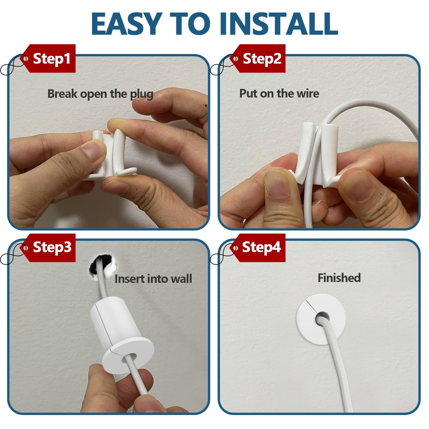 2PCS White 3/4inch starlink Wall Cable Pass Through Bushing Grommets Accessories (2PCS White Starlink Grommets)