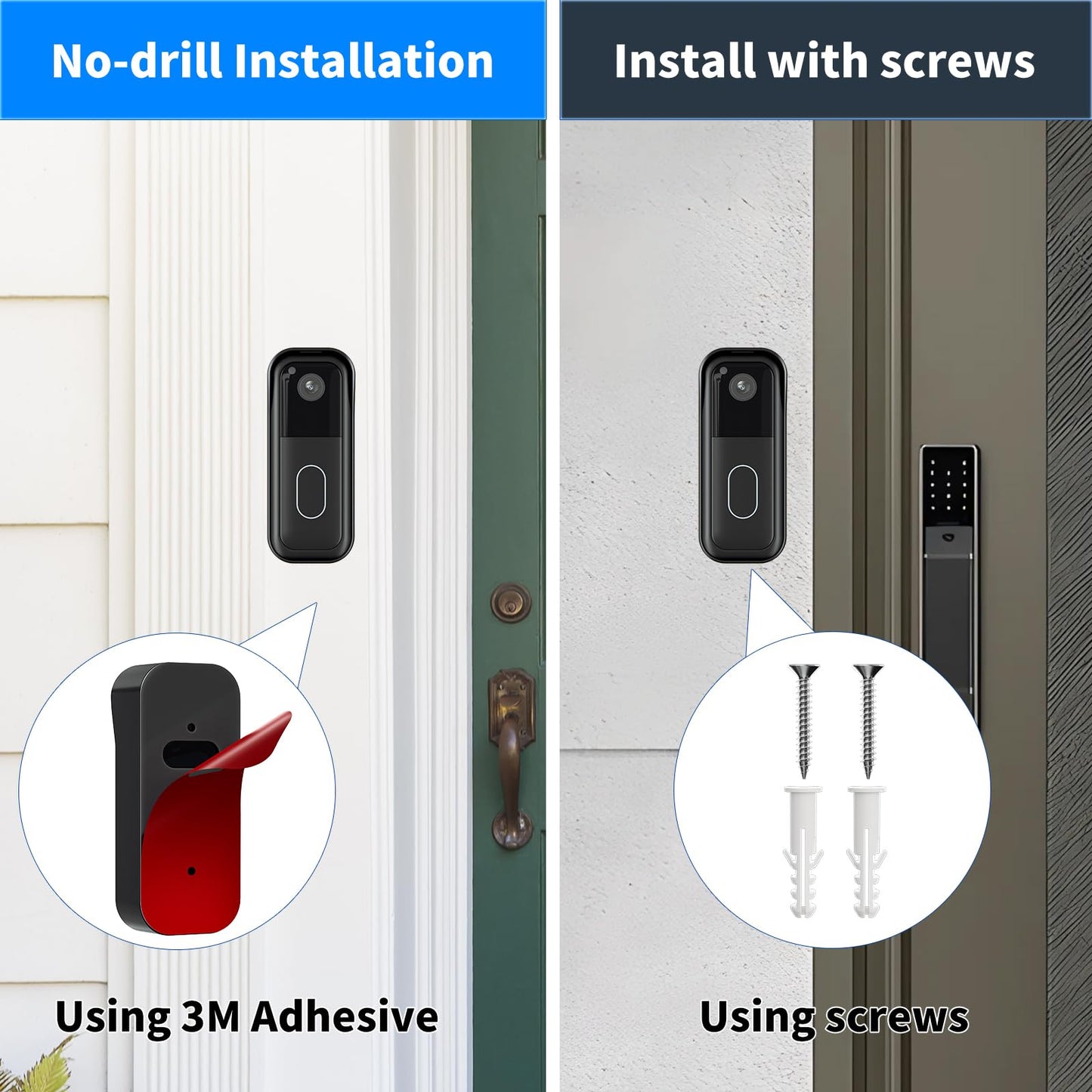Blink Doorbell Mount for All-New Blink Video Doorbell, with Outlet Wall Mount for Sync Module Core,No Drilling No Screws Camera Mounting Holder, Easy