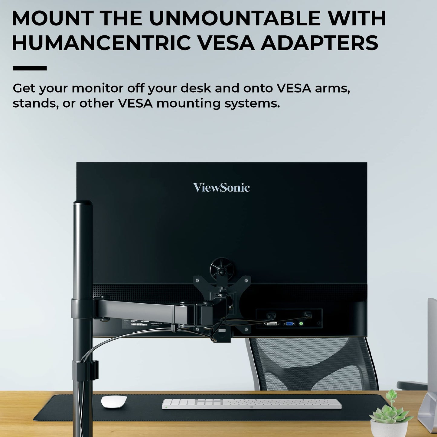 HumanCentric VESA Mount Adapter Compatible with Viewsonic Models VX2776-smhd, VX2476-smhd, VX2376-smhd, and VX2276-smhd, Does not Work with Monitor