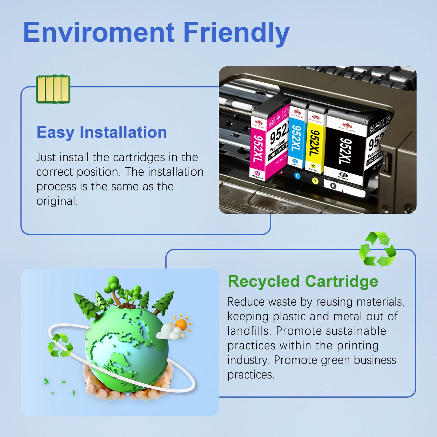 Toner Kingdom Ink Cartridges Remanufactured for HP 952 XL Ink Cartridge Combo Pack Work for HP OfficeJet 8702 OfficeJet Pro 7720 7740 8210 8710 8720