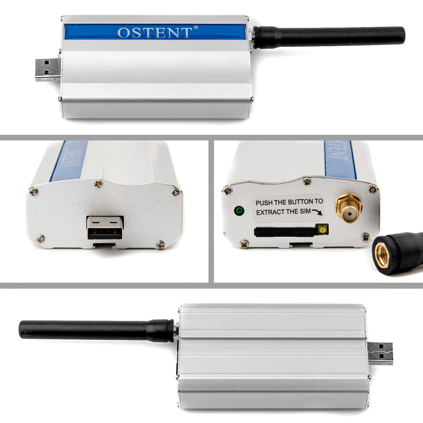OSTENT Quad-Band GSM GPRS Edge Modem with Wavecom Q2687 Module USB Interface TCP/IP SMS MMS