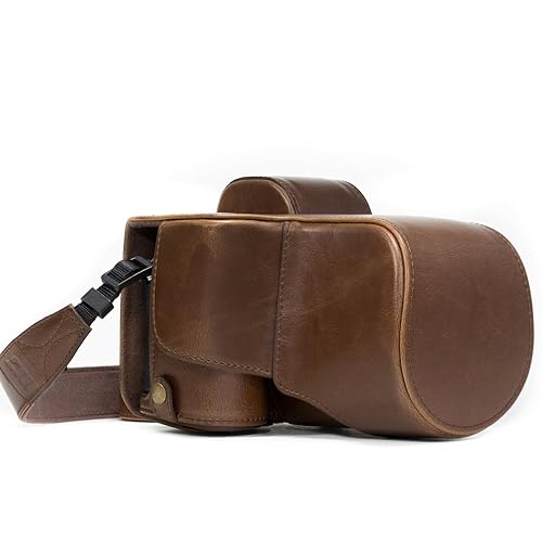 MegaGear Ever Ready Protective Leather Camera Case, Bag for Sony Alpha a7 II, a7R II, & a7S II Mirrorless Digital Camera and Lenses (Dark Brown)
