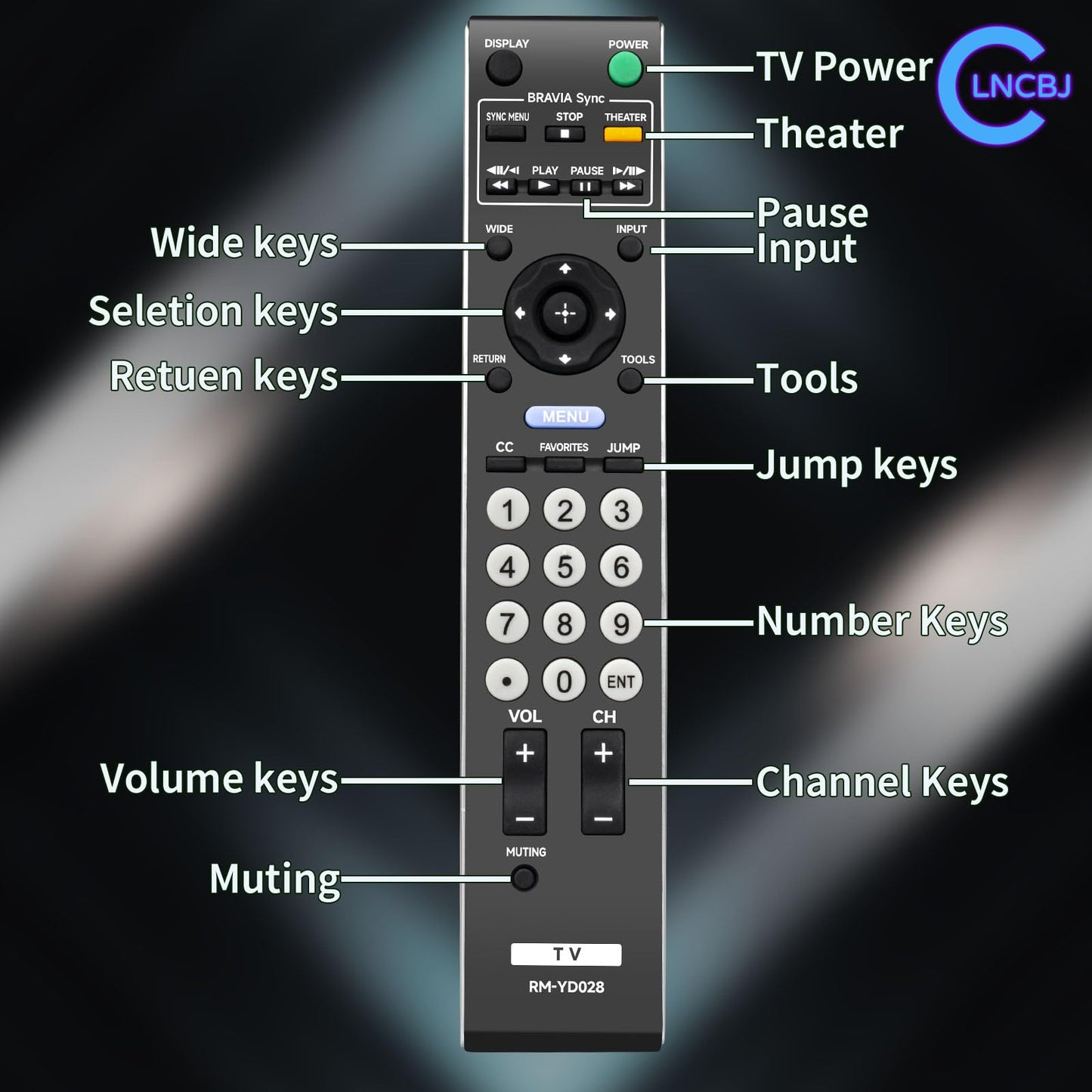New RM-YD028 RMYD028 Remote Control Compatible with Sony LCD TV KDL-19L5000 KDL-19M4000 KDL-32L504