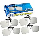 ED Cinema Clip-On 3D Glasses 4 Pack for LG 3D TVs - Adult Sized Passive Circular Polarized 3D Glasses