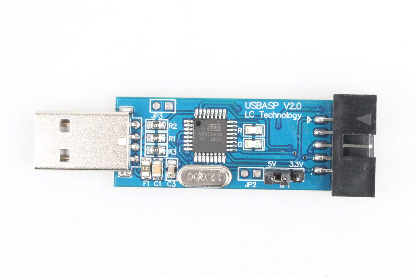 NOYITO 51 AVR ATMEGA8 Programmer USBASP USB ISP Downloader 10 Pin USB Programmer 3.3V 5V with Cable 6 inches Length Compatible with AVR ATMEGA8